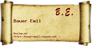 Bauer Emil névjegykártya